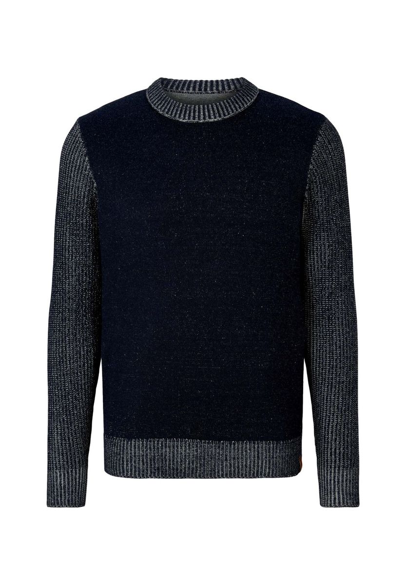 Herren Melange Strickpullover mit Rundhalsausschnitt