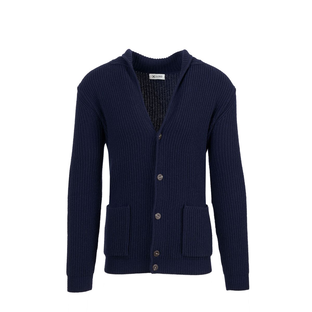 Cardigan mit Rippstrick und Schalkragen