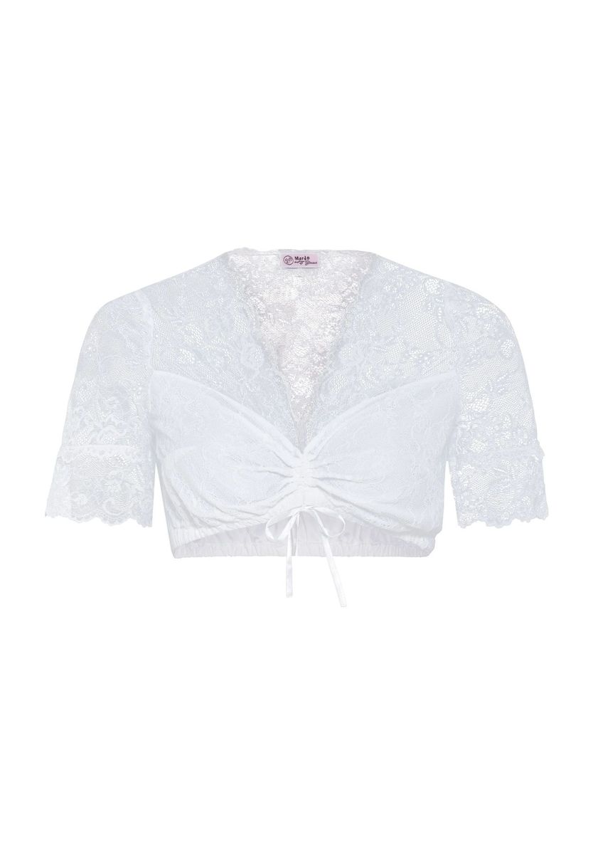 Elegante weiße Dirndl-Bluse aus Spitze