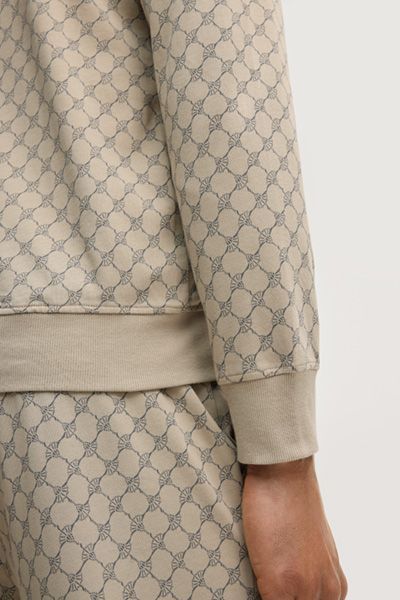 Baumwoll-Kapuzenjacke mit Reißverschluss und Muster