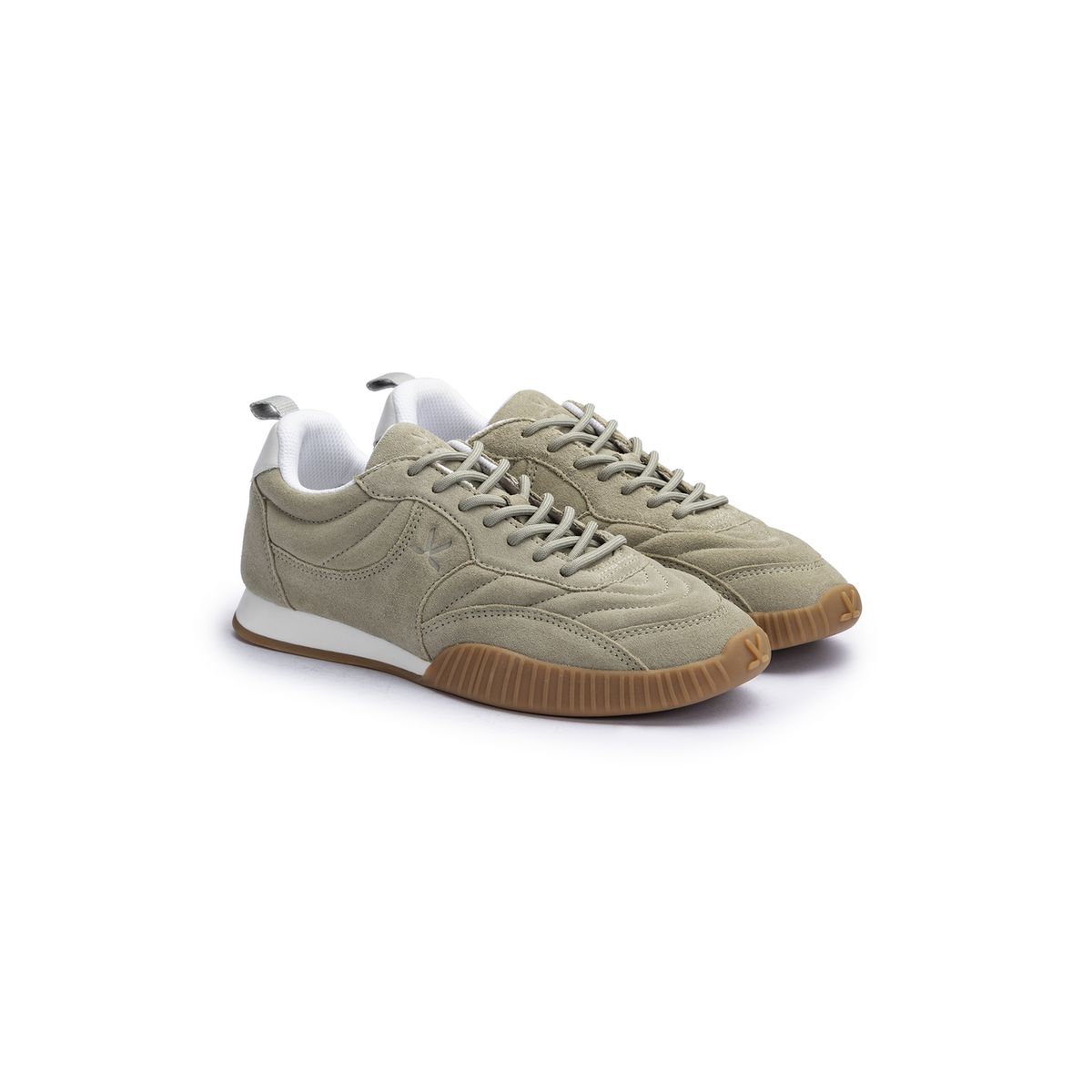 Nubukleder Low-Top Sneaker mit Gummisohle