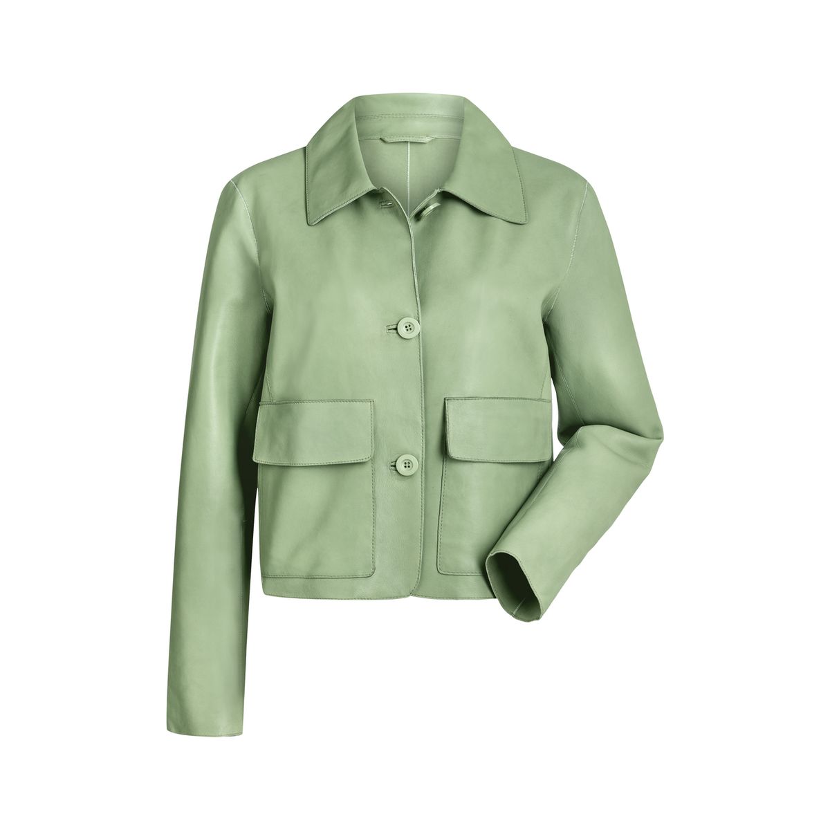 Kastige Jacke aus Glattleder