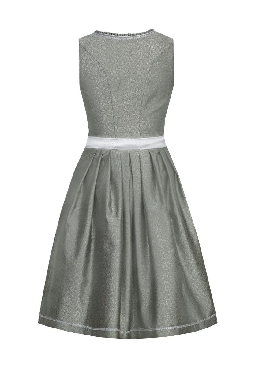 Elegantes silbernes Brokat-Dirndlkleid
