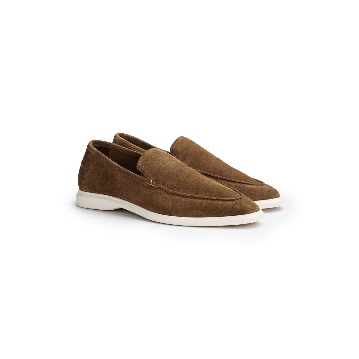 Rauleder-Slipper mit Kontrastsohle