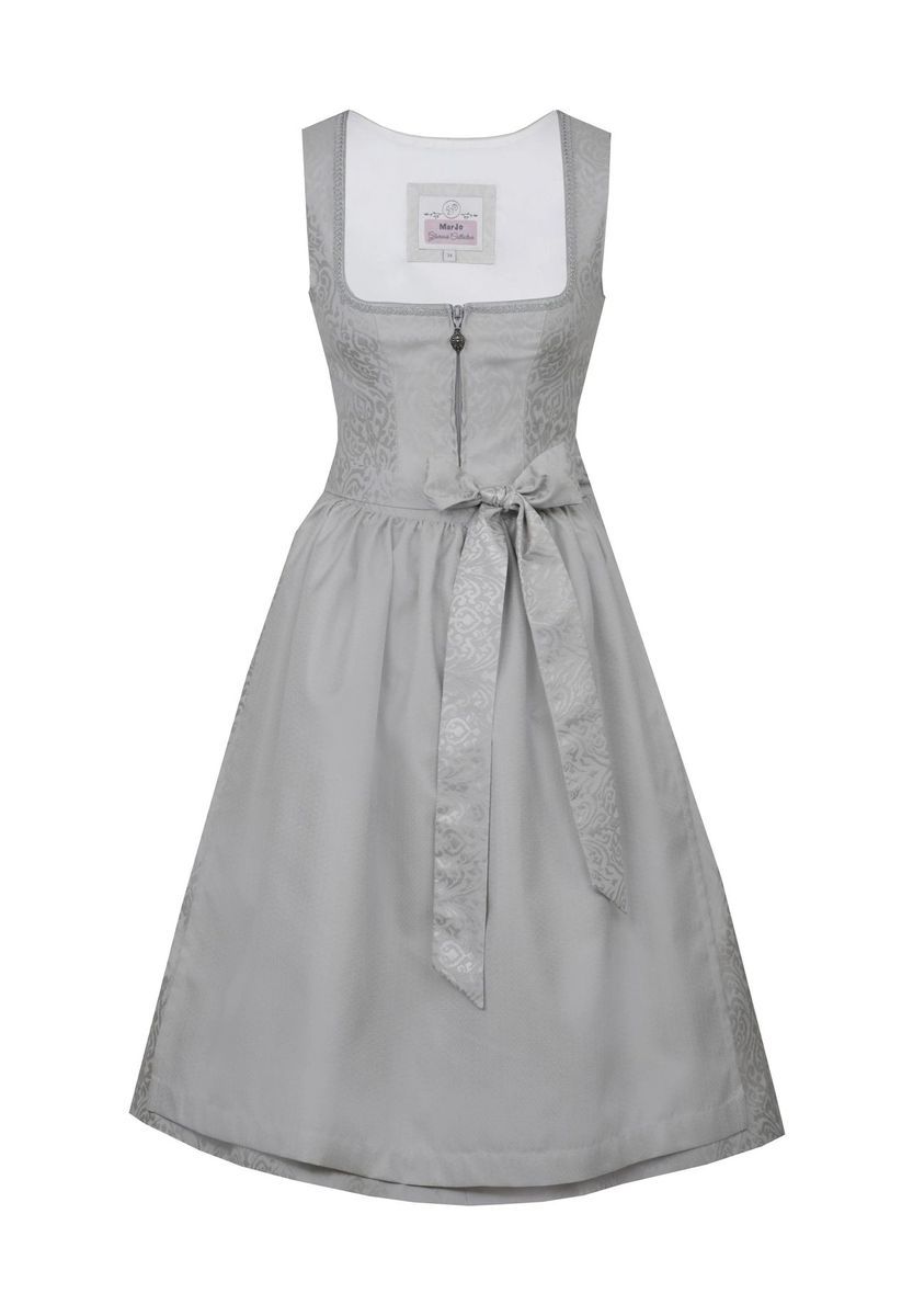 Elegantes graues Midi Dirndl Kleid