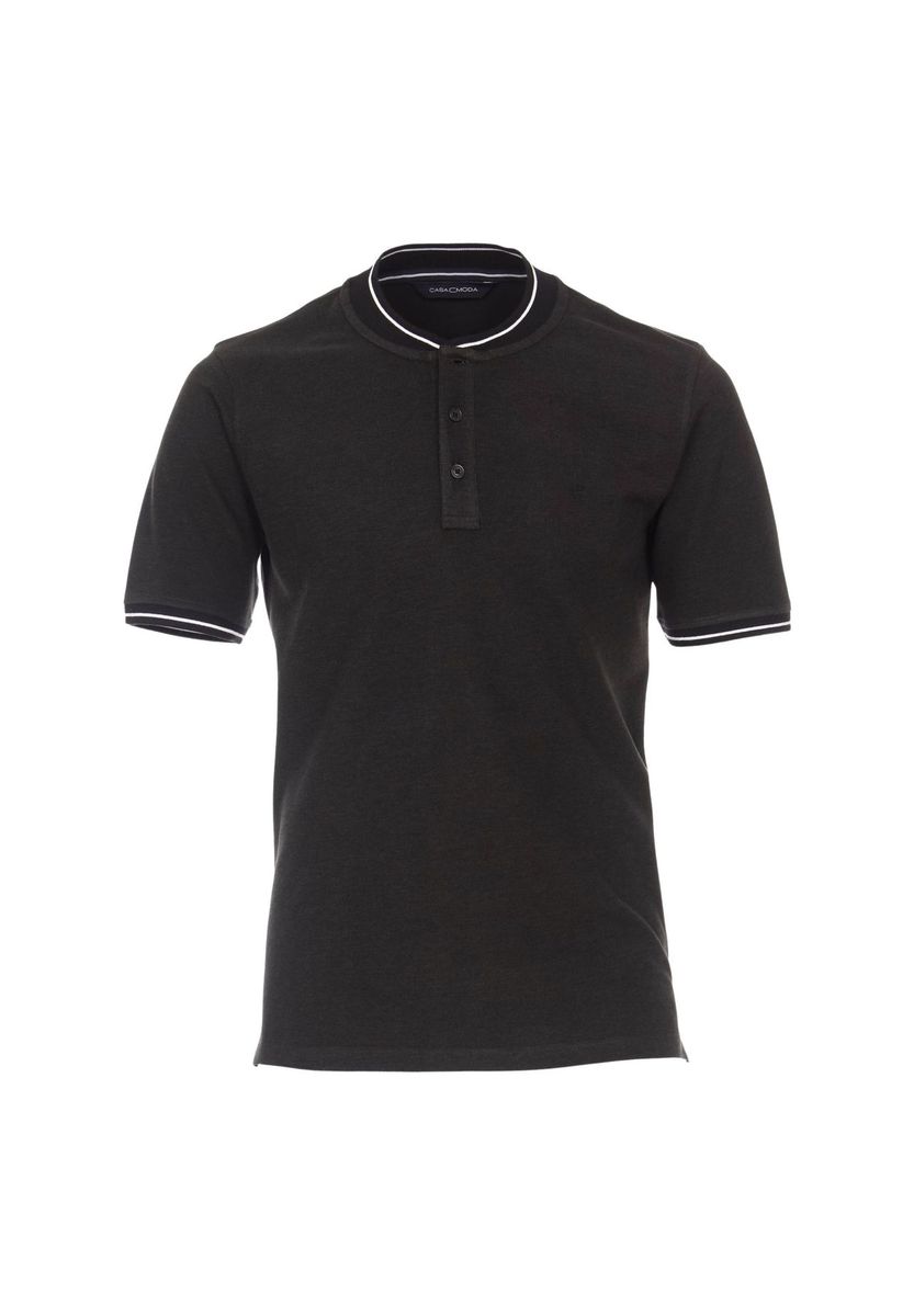 Polohemd mit Kontrastbesatz und Stehkragen