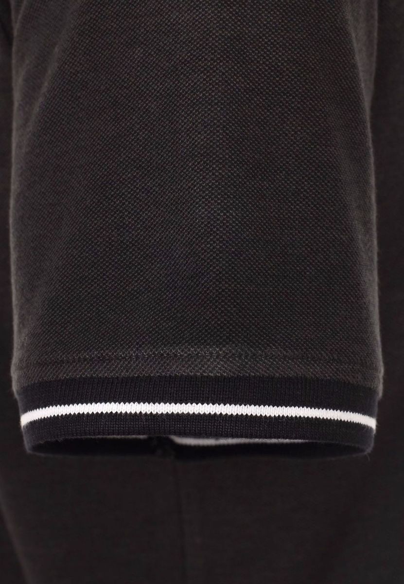 Polohemd mit Kontrastbesatz und Stehkragen