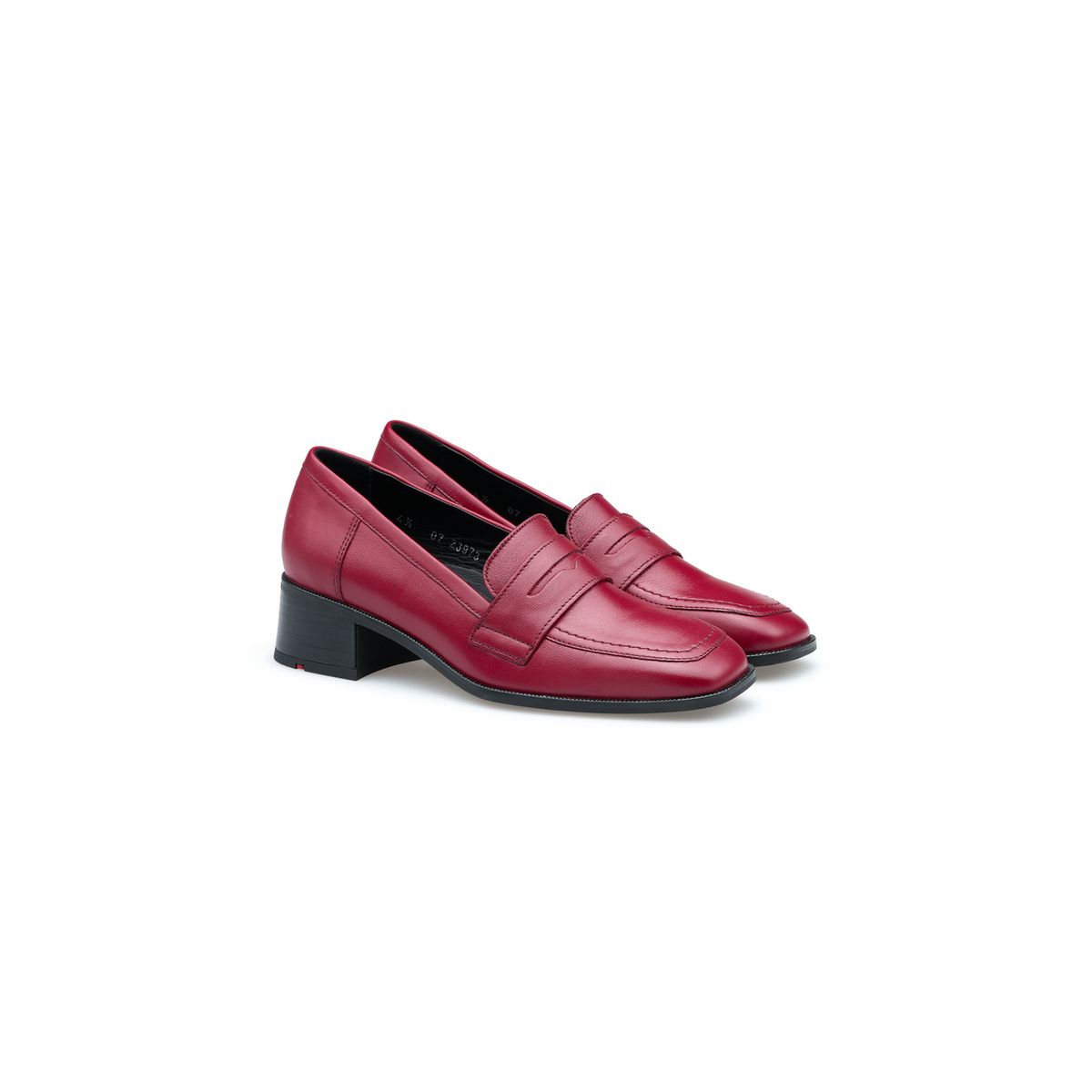 Elegante Leder-Slipper mit Blockabsatz