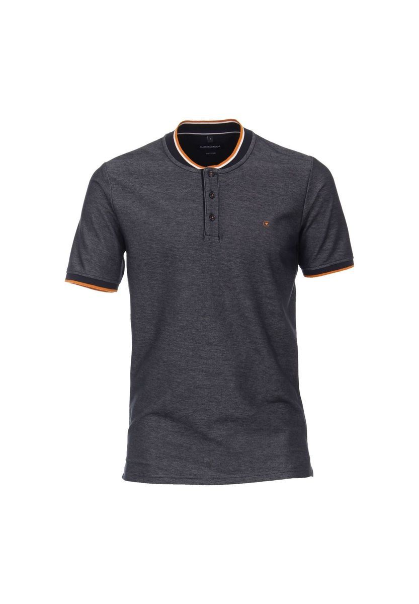 Polohemd mit College-Kragen und Kontraststreifen