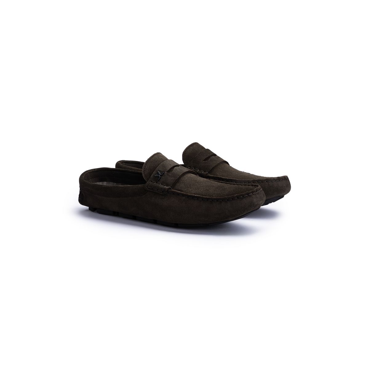 Penny-Loafer Mules aus Rauleder