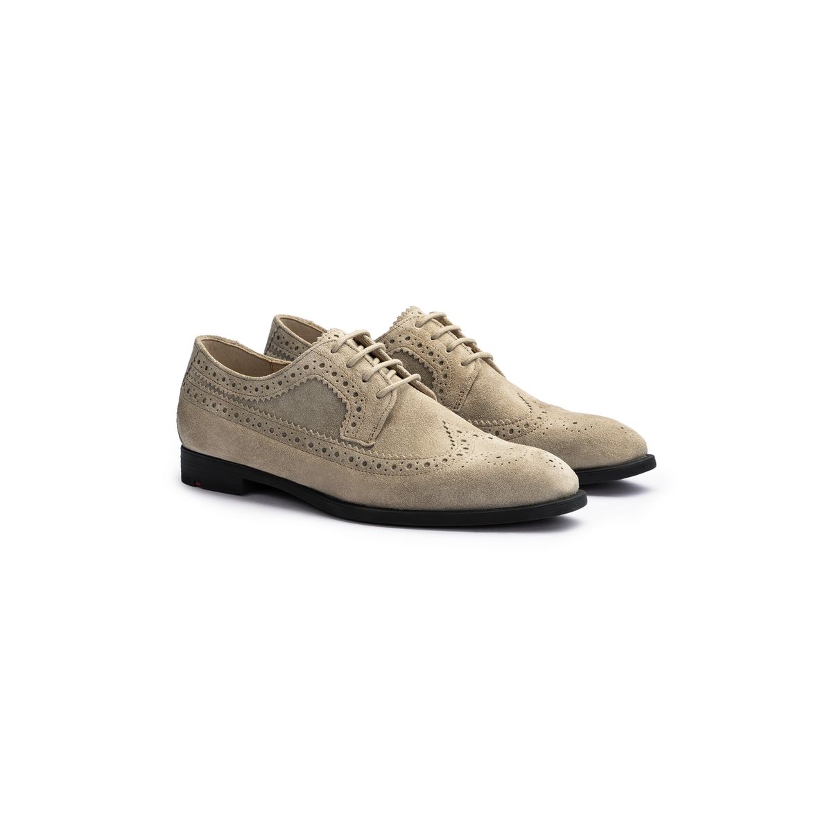 Klassische Rauleder-Brogues mit Lochmuster