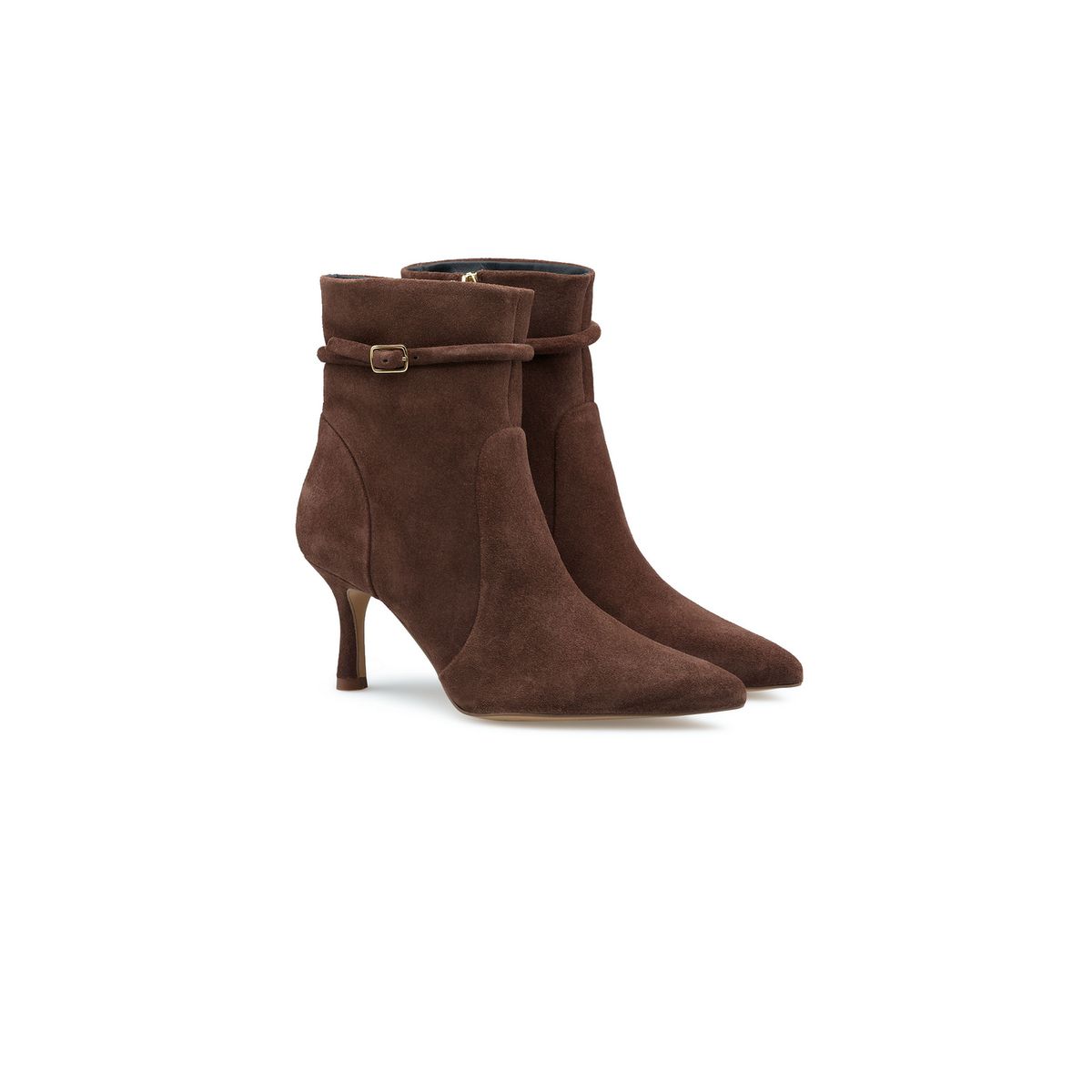 Spitze Ankle Boots aus Rauleder