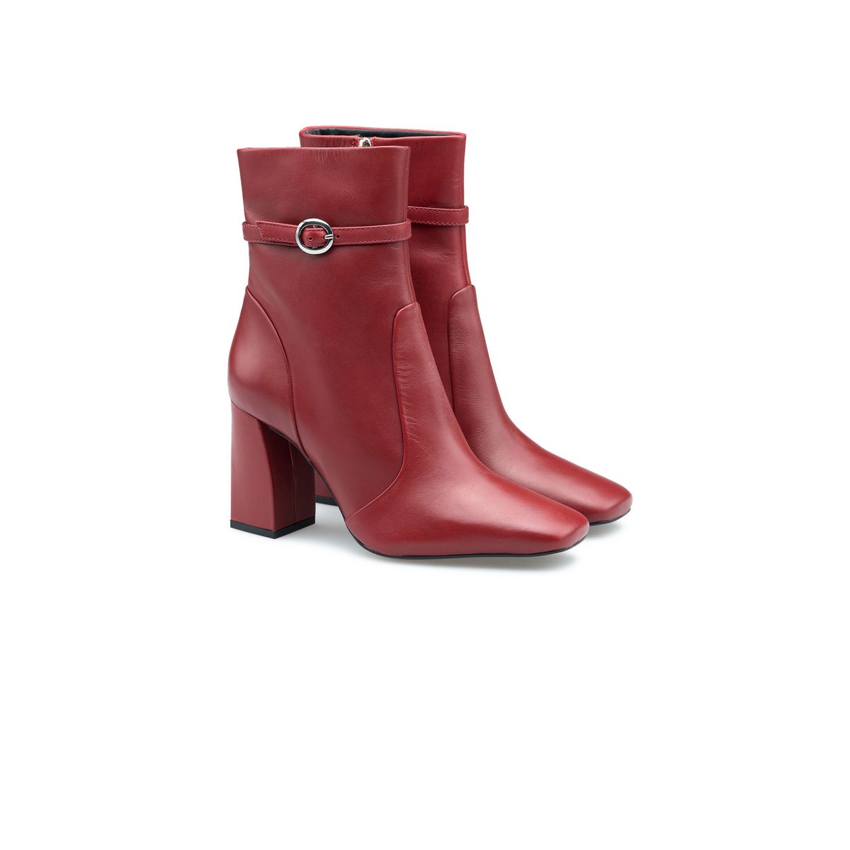 Stiefeletten mit Karree-Spitze und Blockabsatz