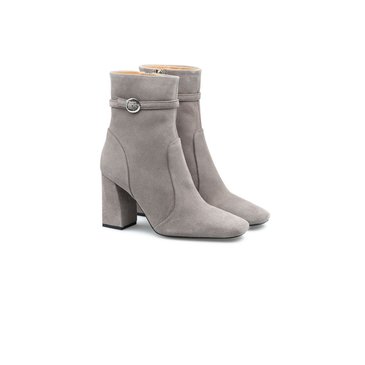 Wildleder-Stiefeletten mit Schnalle