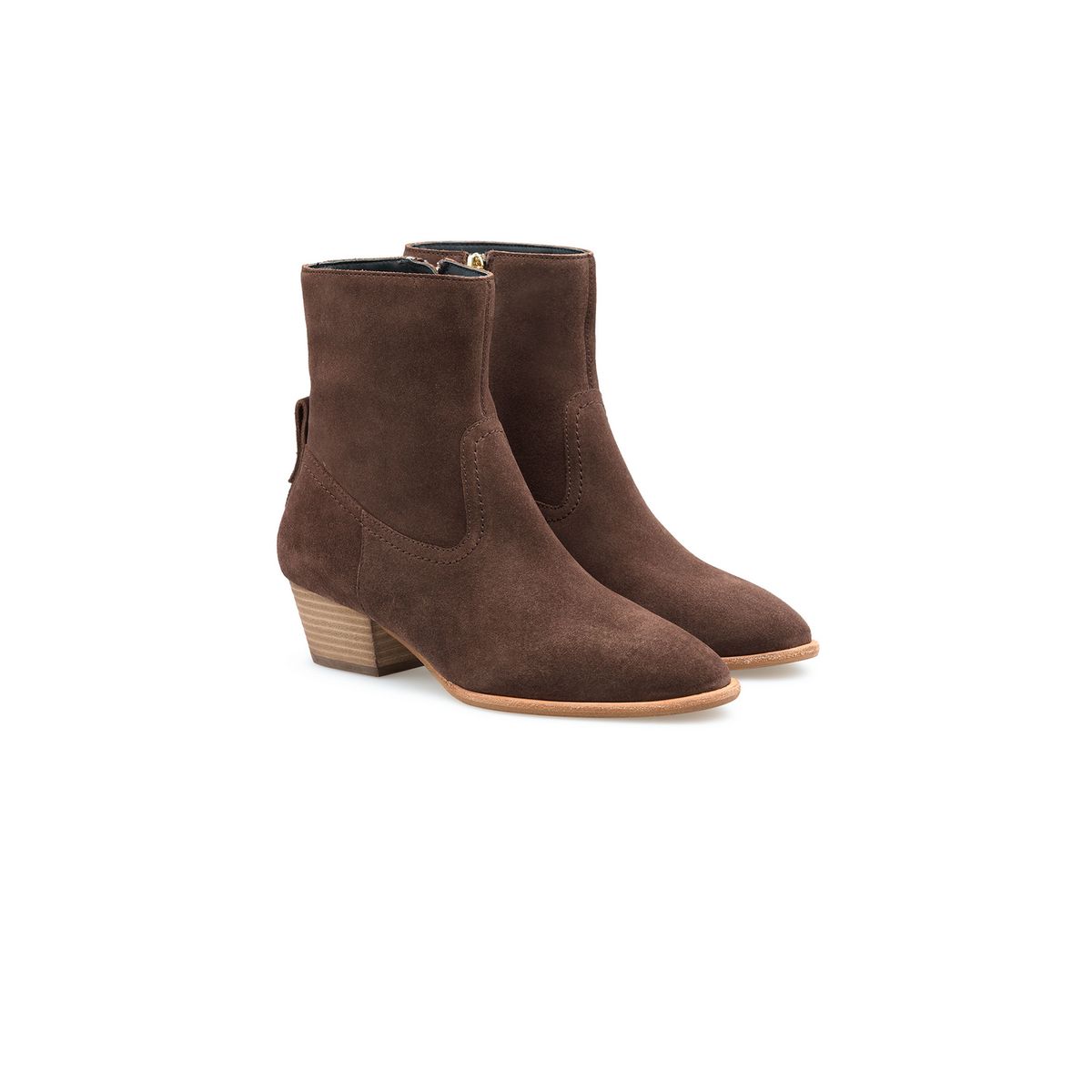 Spitze Ankle Boots aus Rauleder