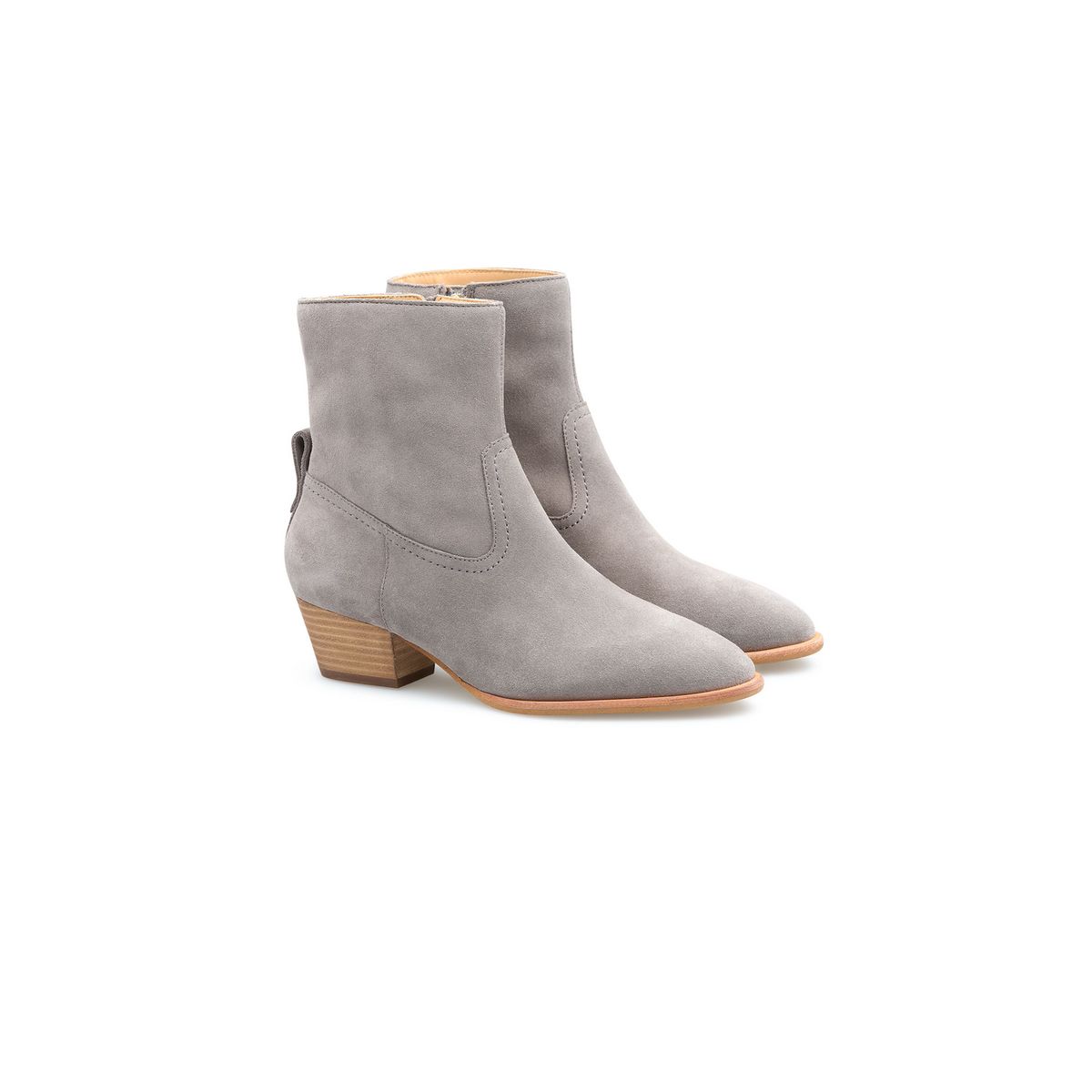 Wildleder-Stiefeletten mit spitzer Kappe