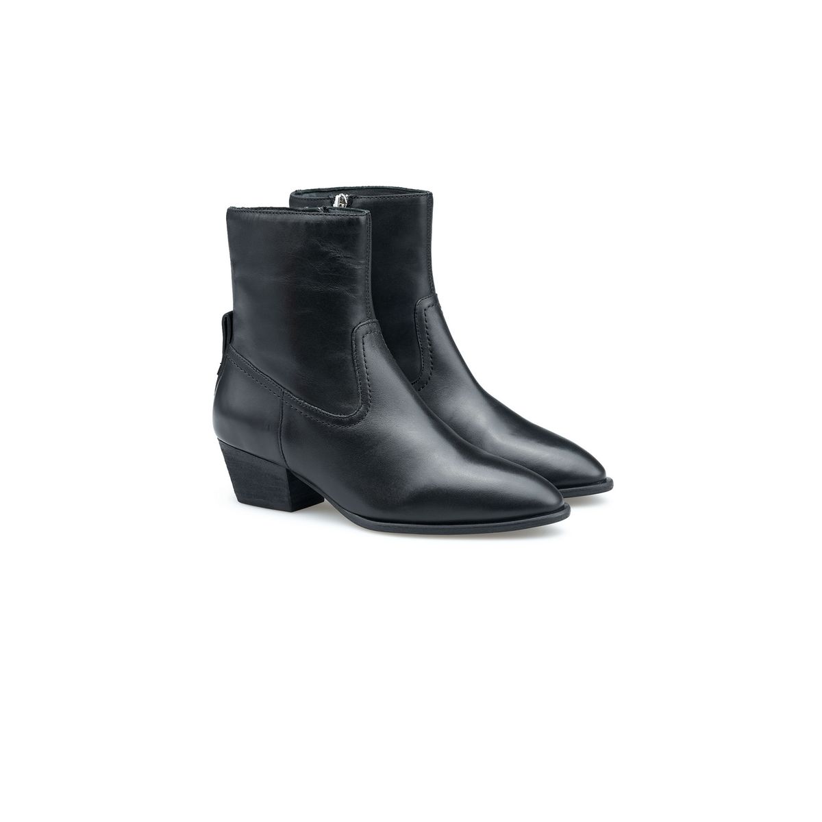 Spitze Leder-Stiefeletten