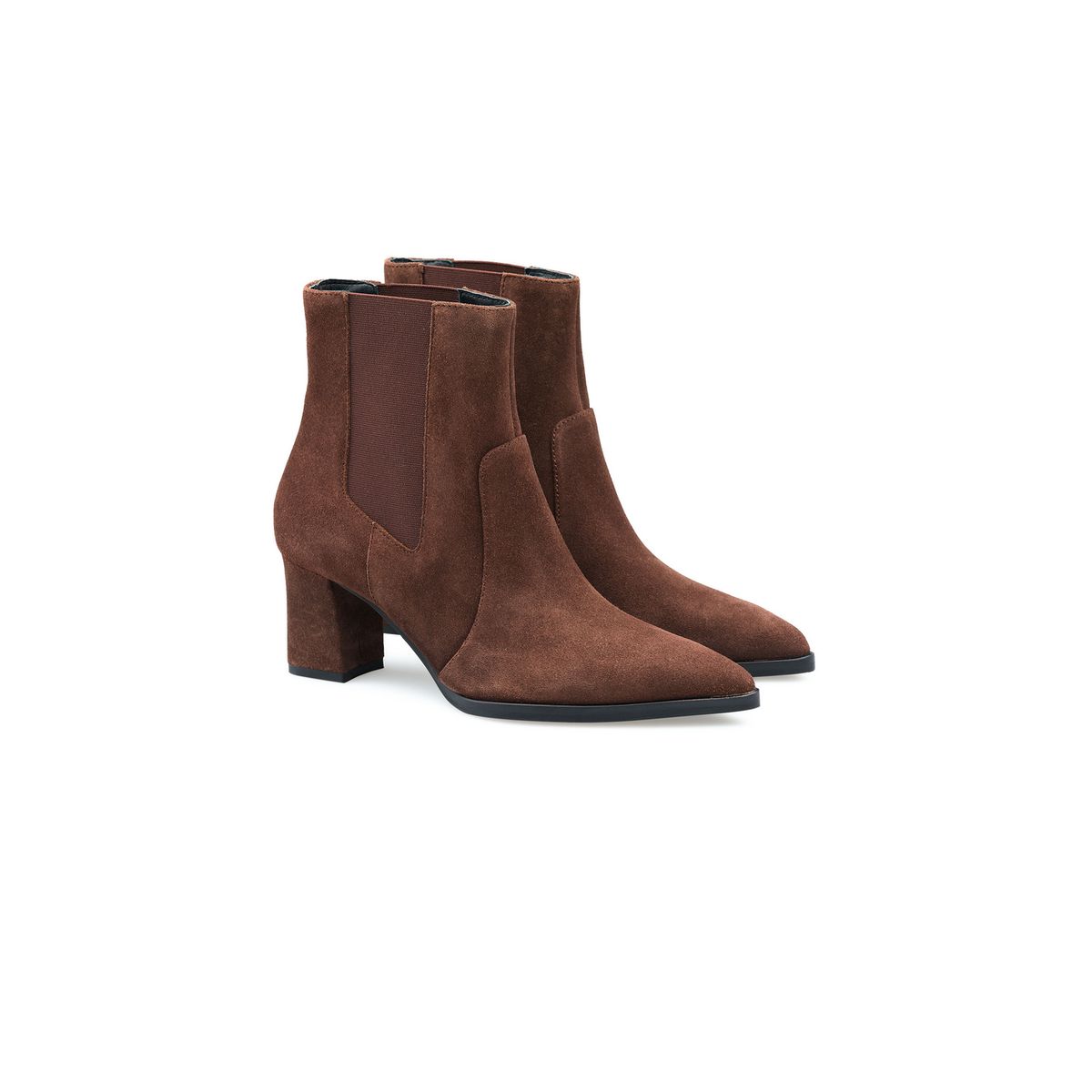 Elegante spitze Rauleder-Stiefeletten