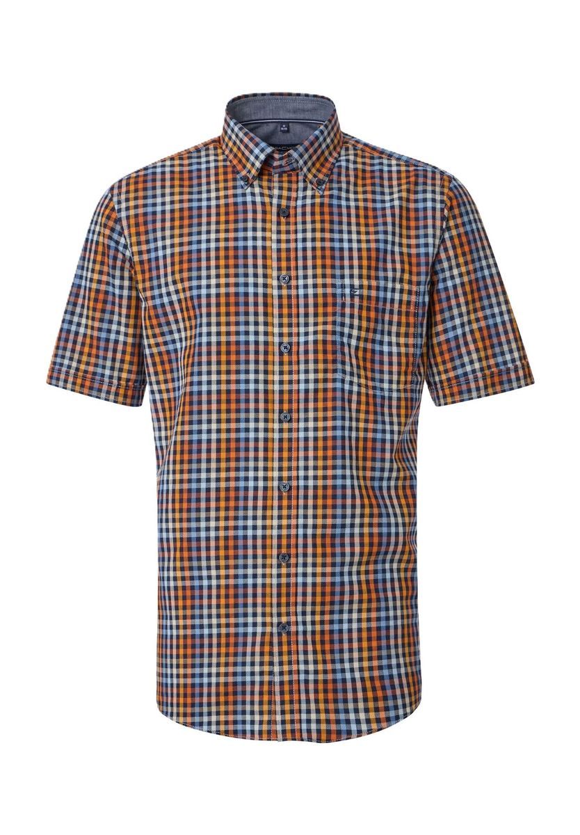 Kurzarmhemd mit Karomuster und Knopfleiste