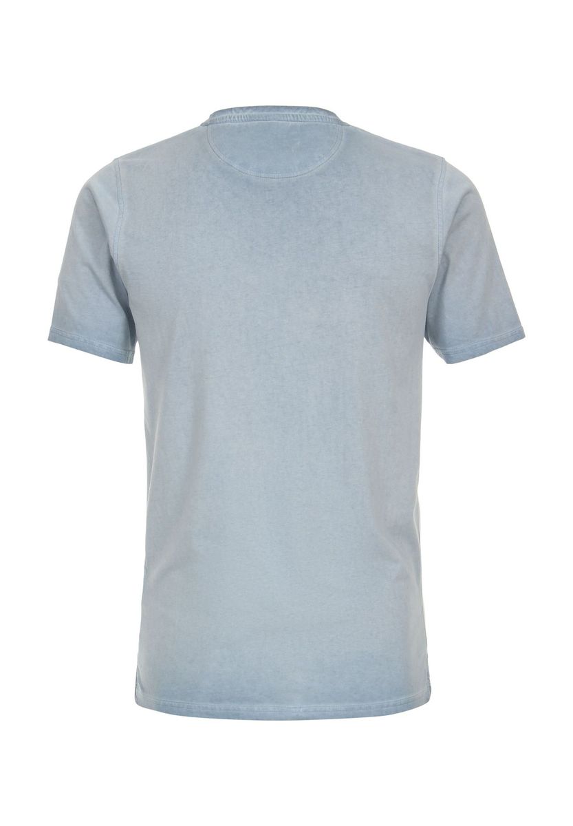 Blaues Henley-T-Shirt mit Grafik für Herren