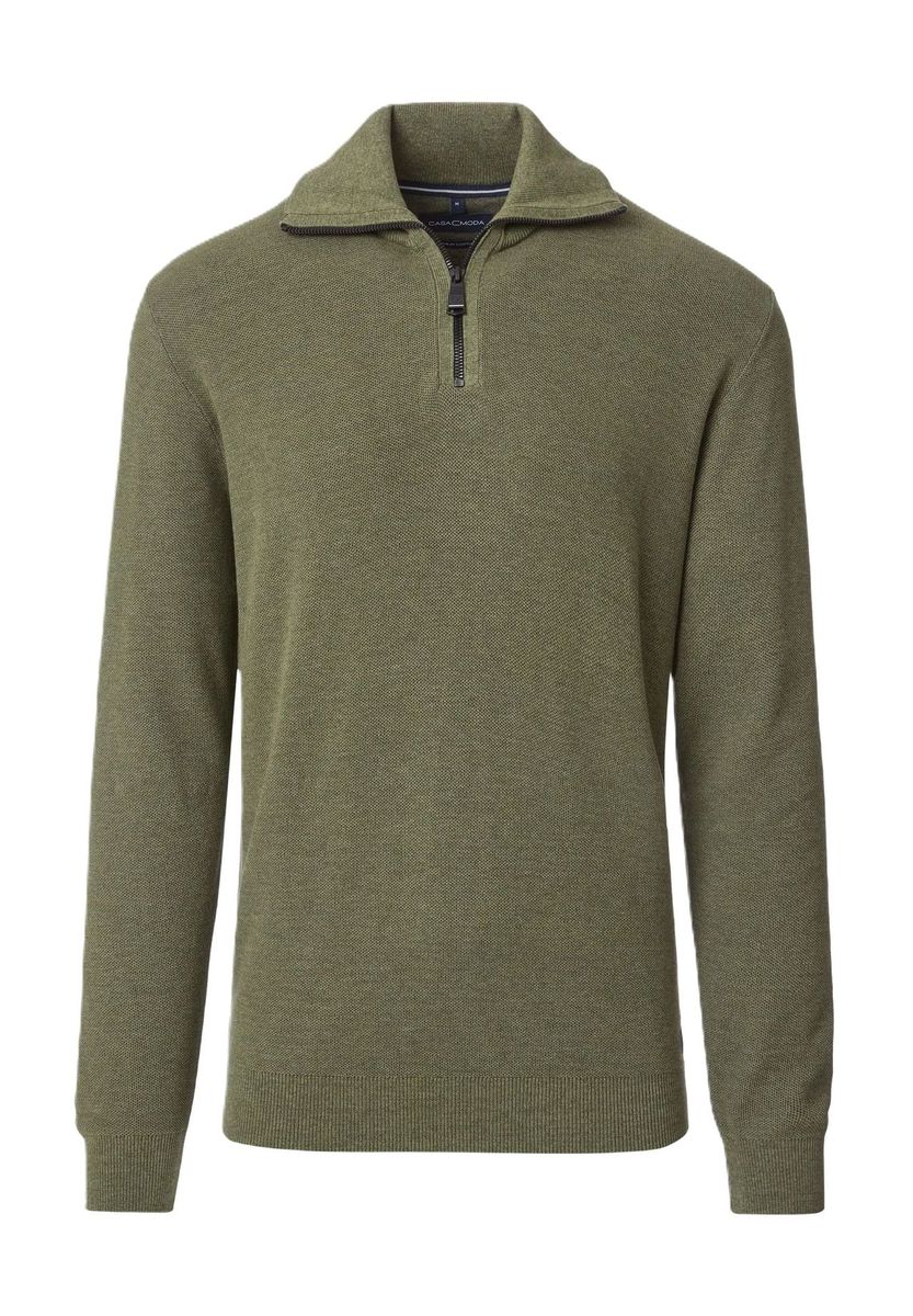 Klassischer Strickpullover mit Viertelreißverschluss