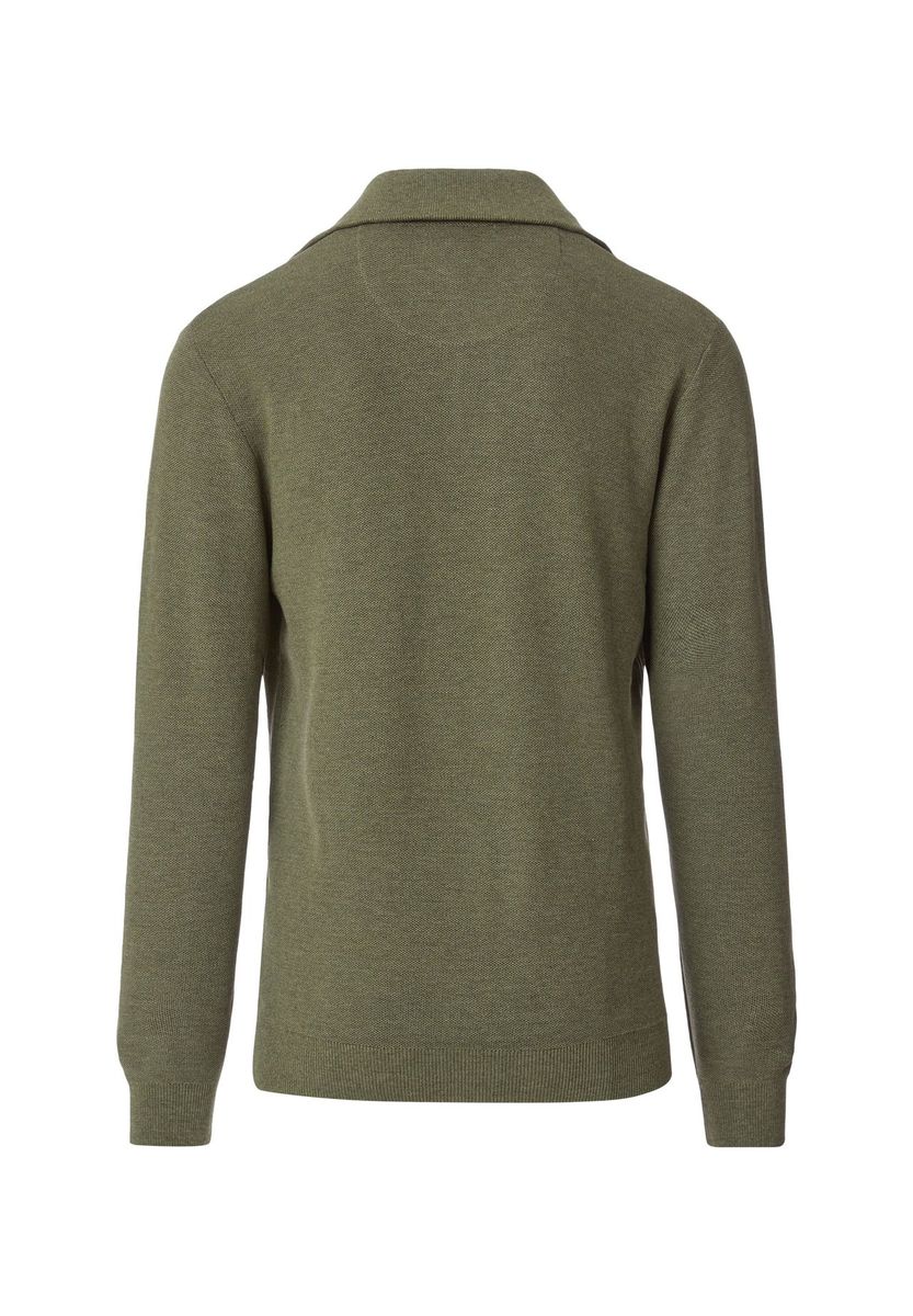 Klassischer Strickpullover mit Viertelreißverschluss