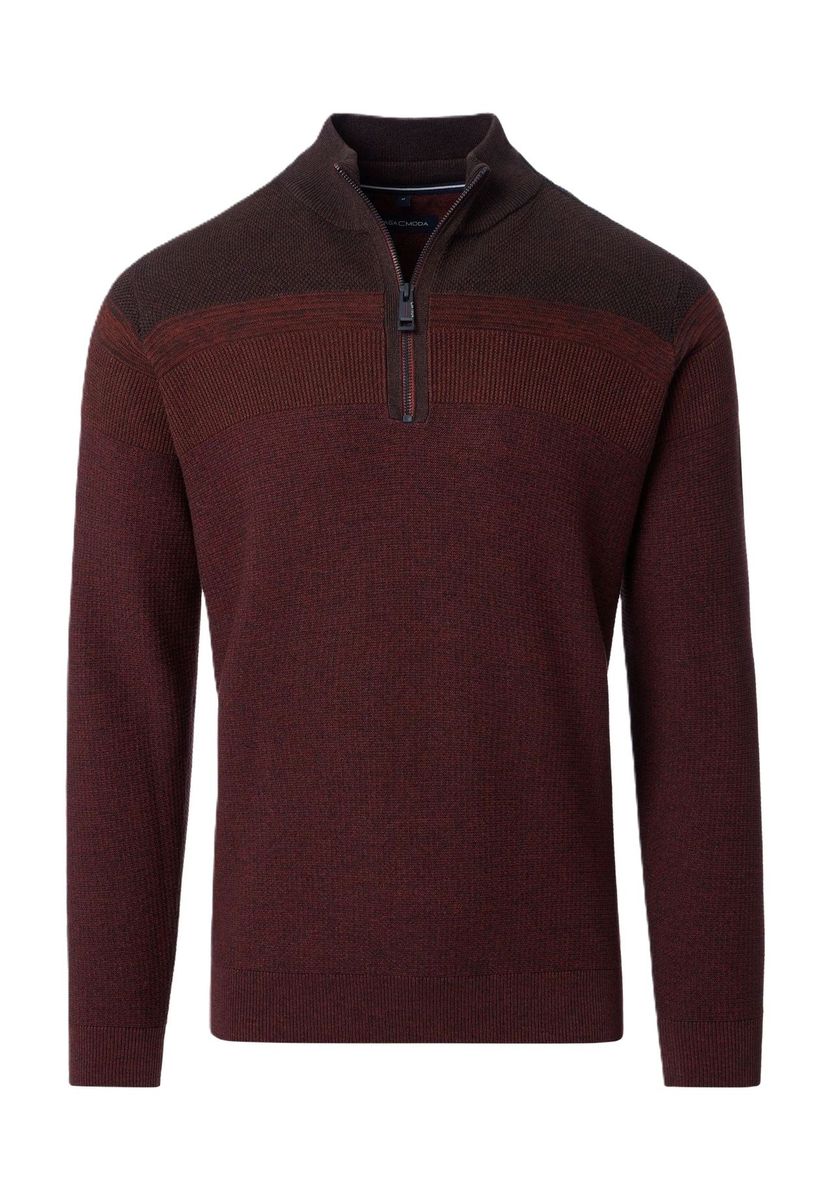 Lässiger Baumwollmix Troyer mit Halbreißverschluss