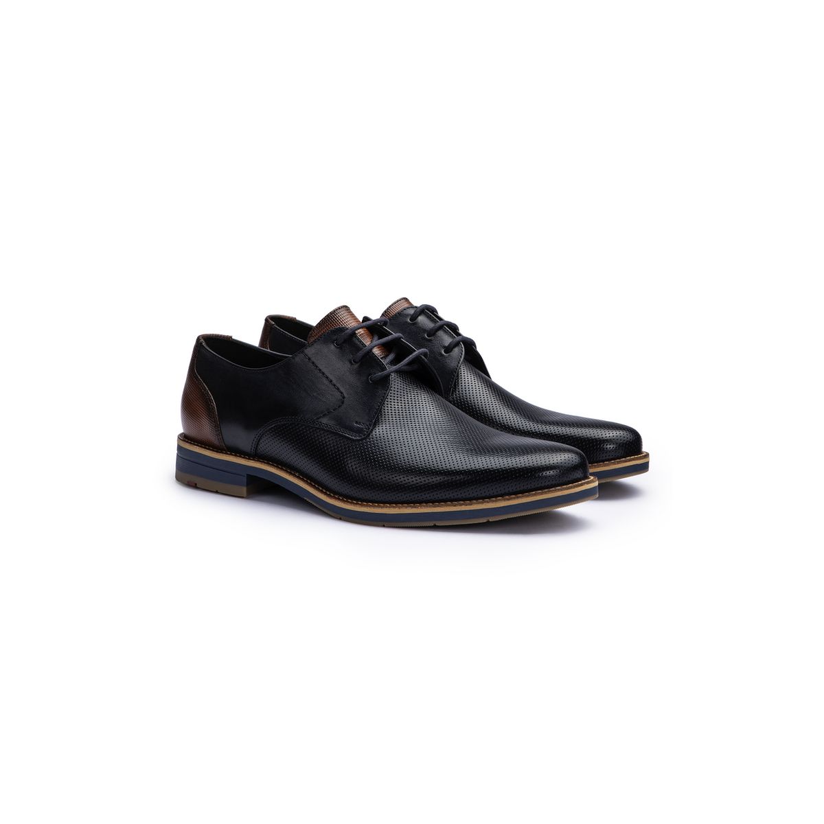 Perforierte Leder-Derby-Schuhe