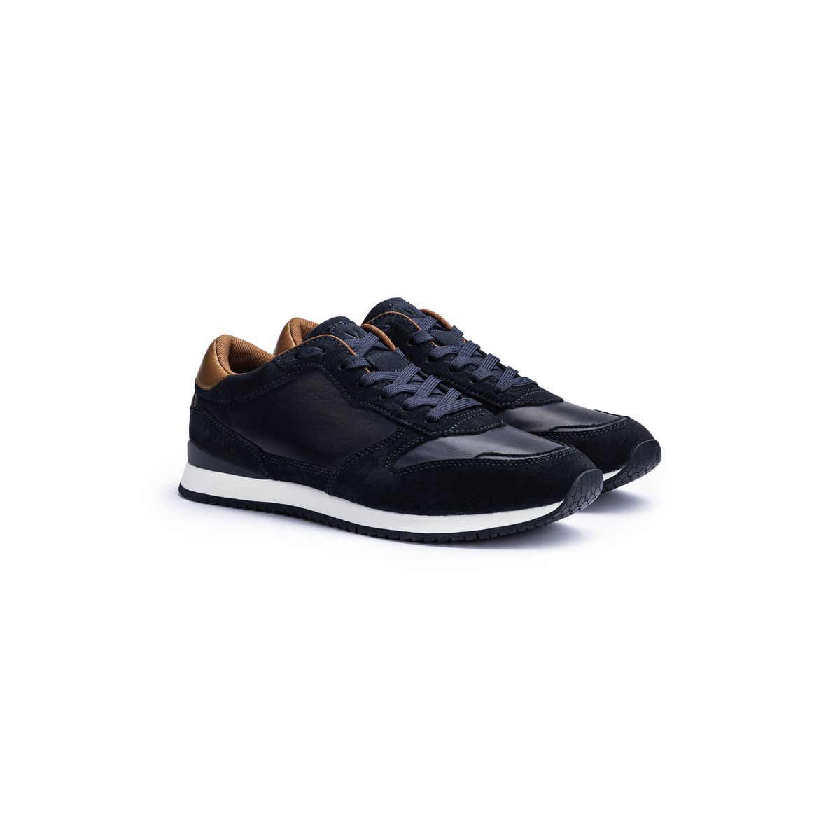 Sneaker aus Rau- und Glattleder