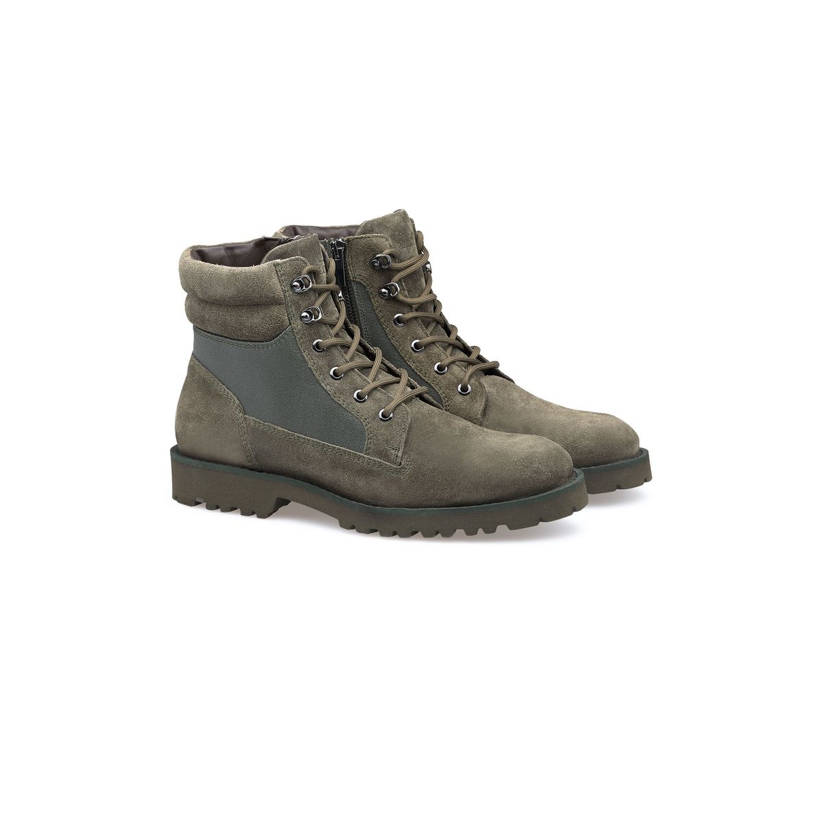 Robuste Stiefeletten aus Rauleder-Mix