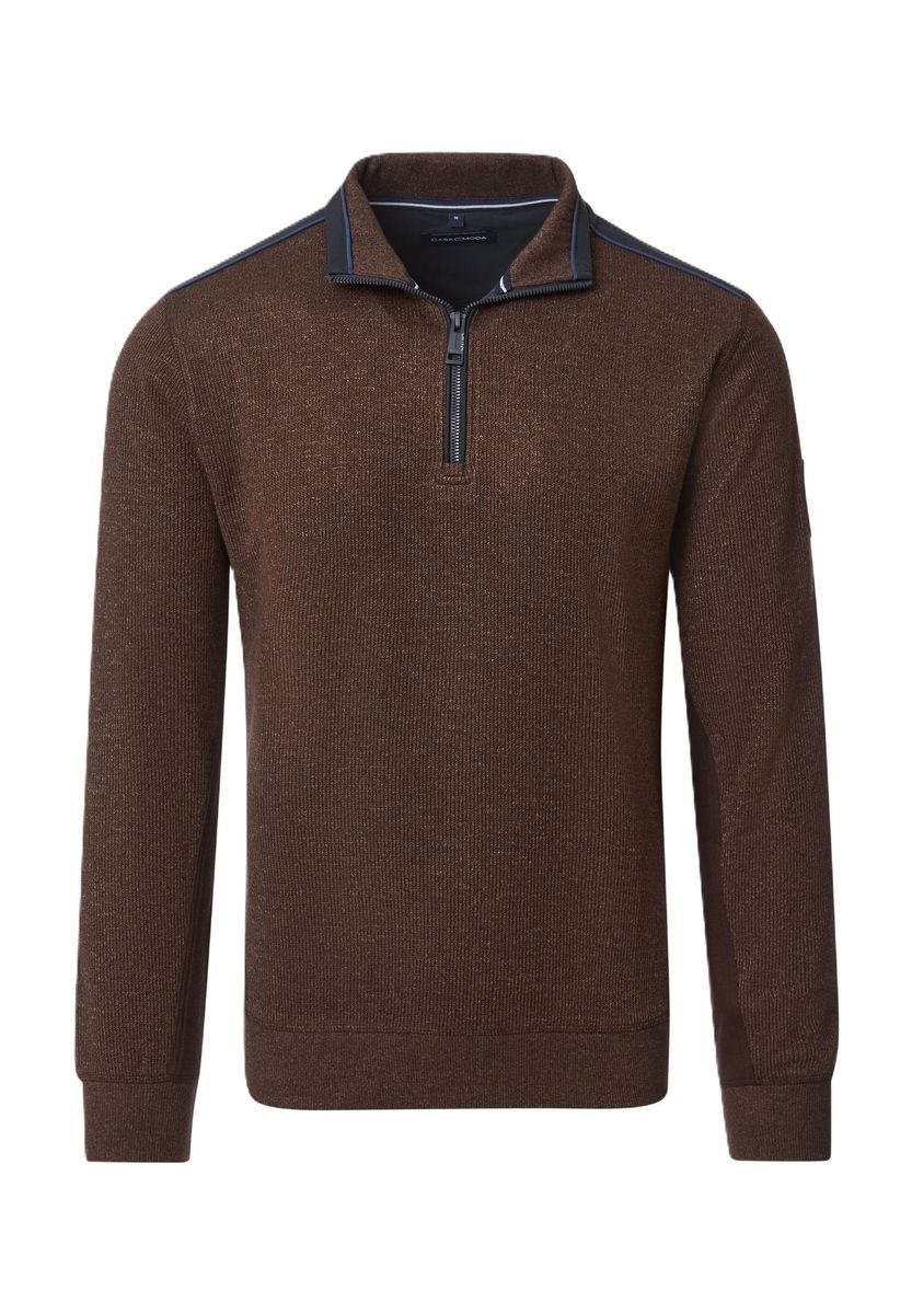 Lässiger Baumwollmischung Troyer mit Halb-Reißverschluss