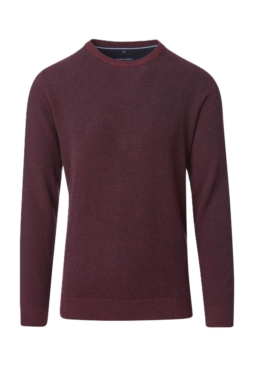 Strukturierter Baumwoll-Strickpullover mit Rundhalsausschnitt