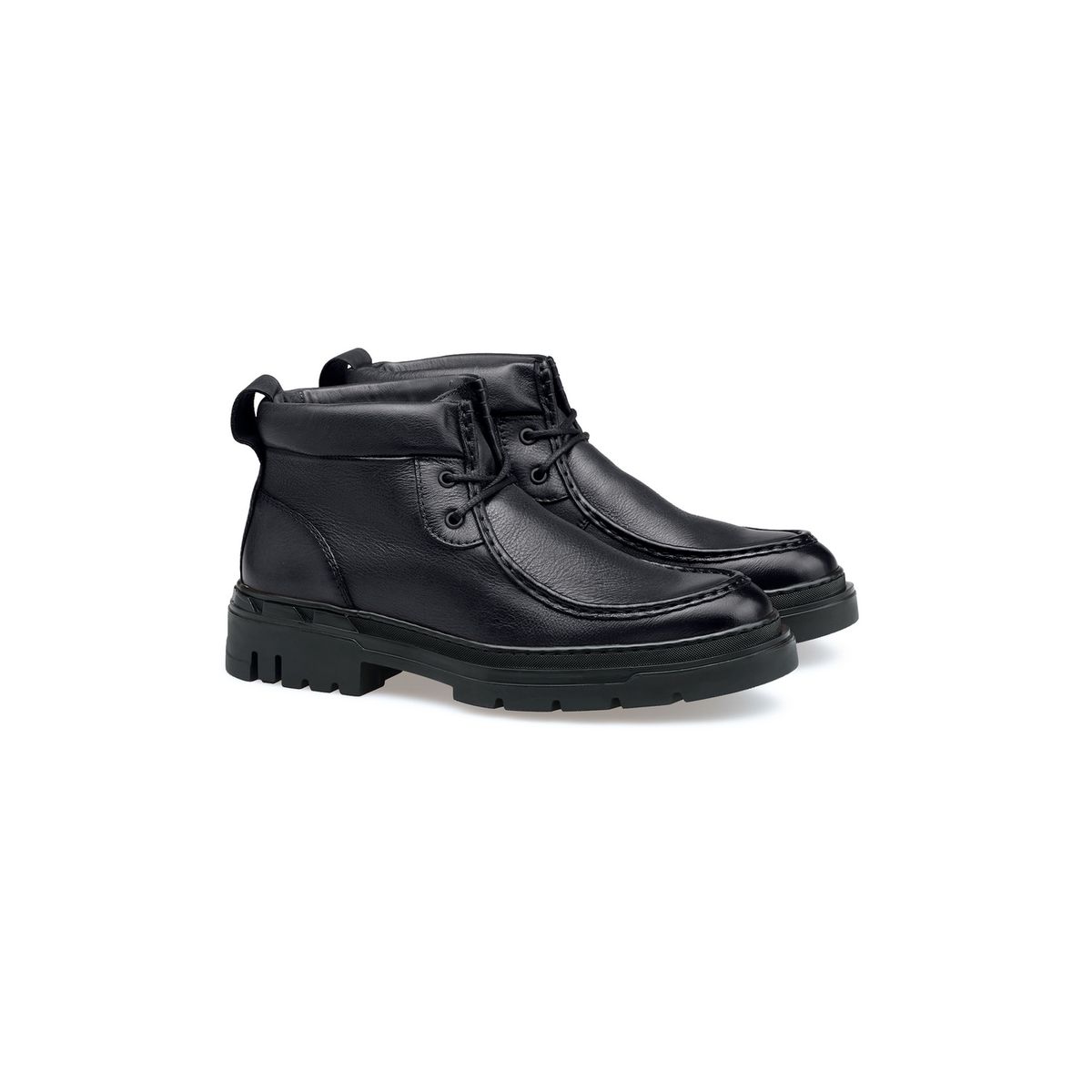 Moc-Toe Stiefeletten aus Narbenleder