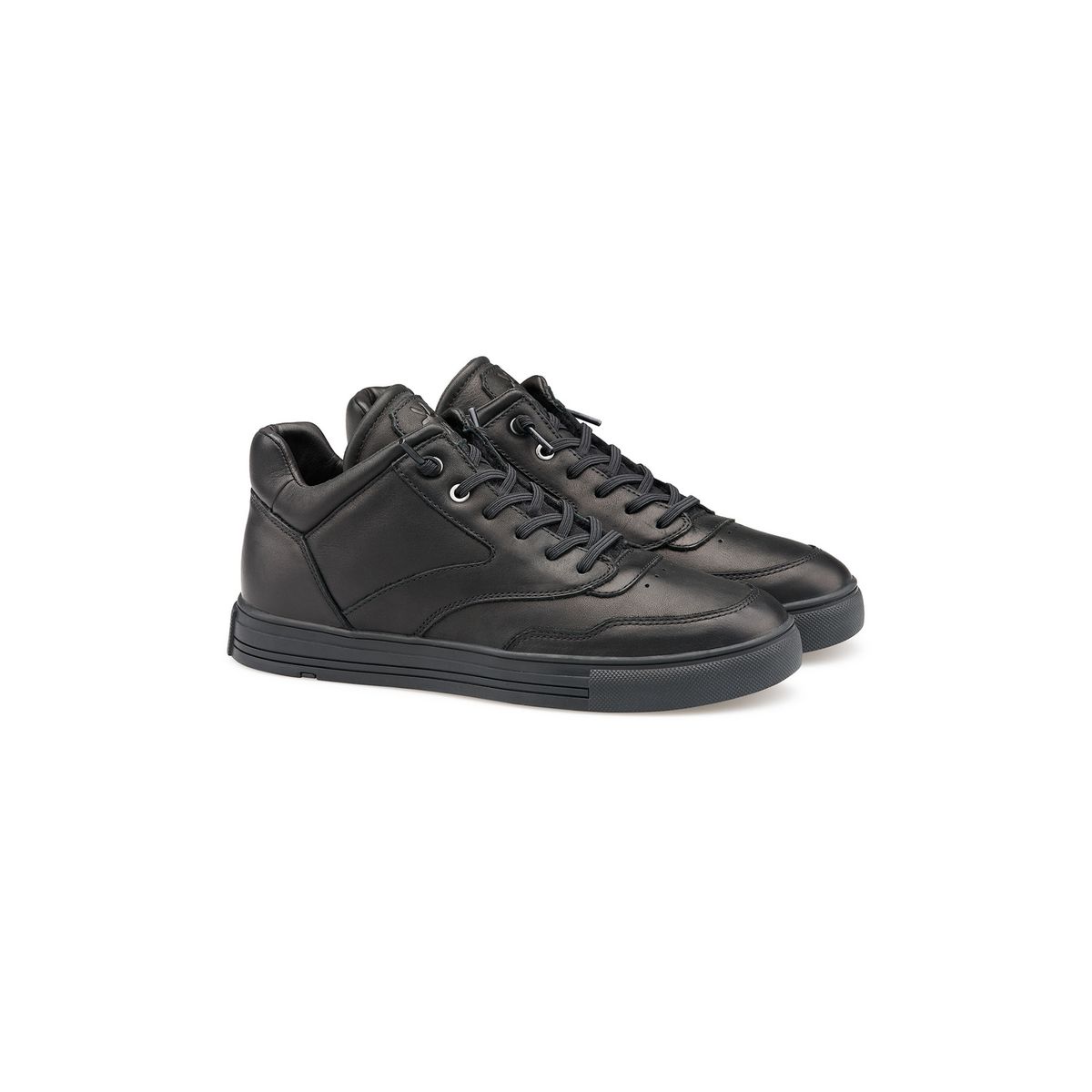 Eleganter Glattleder Mid-Top