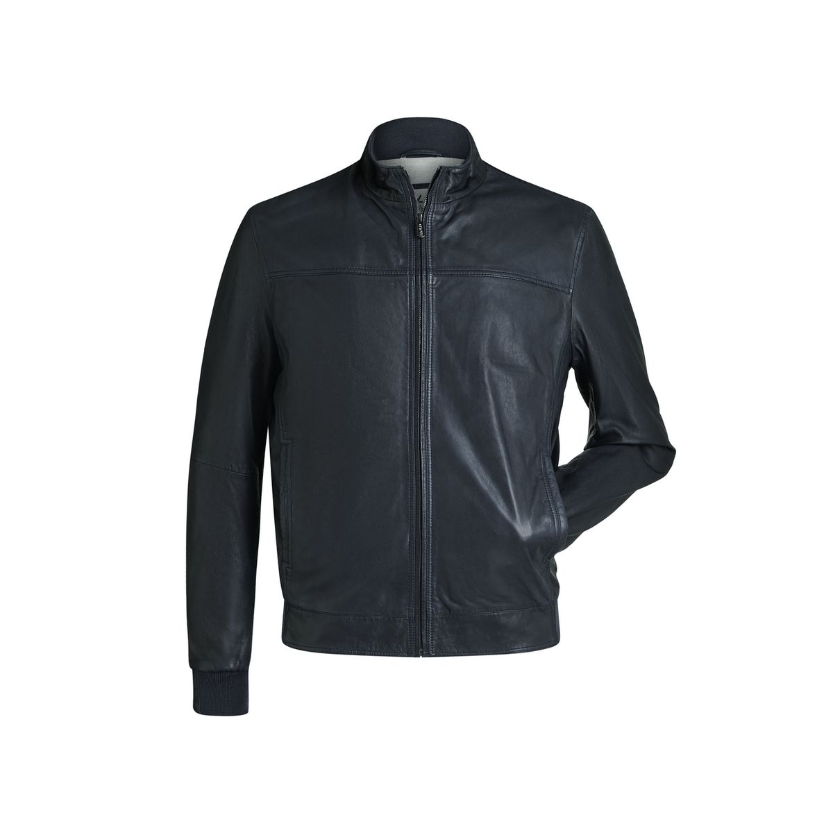 Klassische Glattleder-Bomberjacke