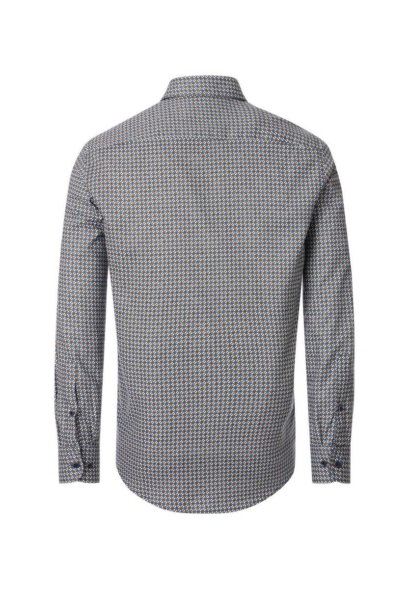 Freizeithemd Casual-Fit Button-Down Kragen Minimal-Print