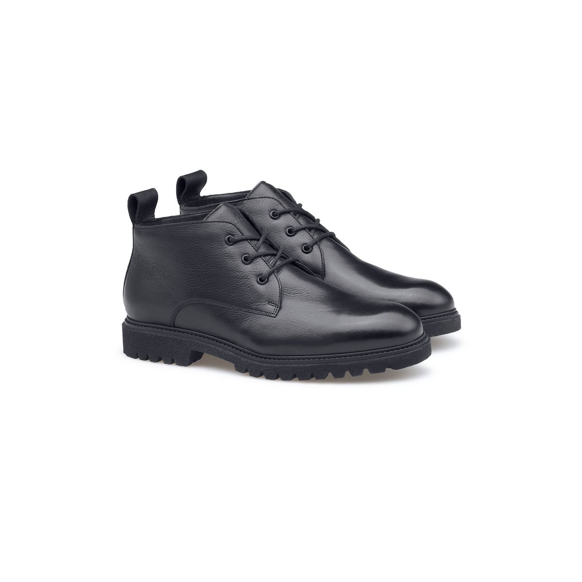 Elegante Schnürboots aus Narbenleder