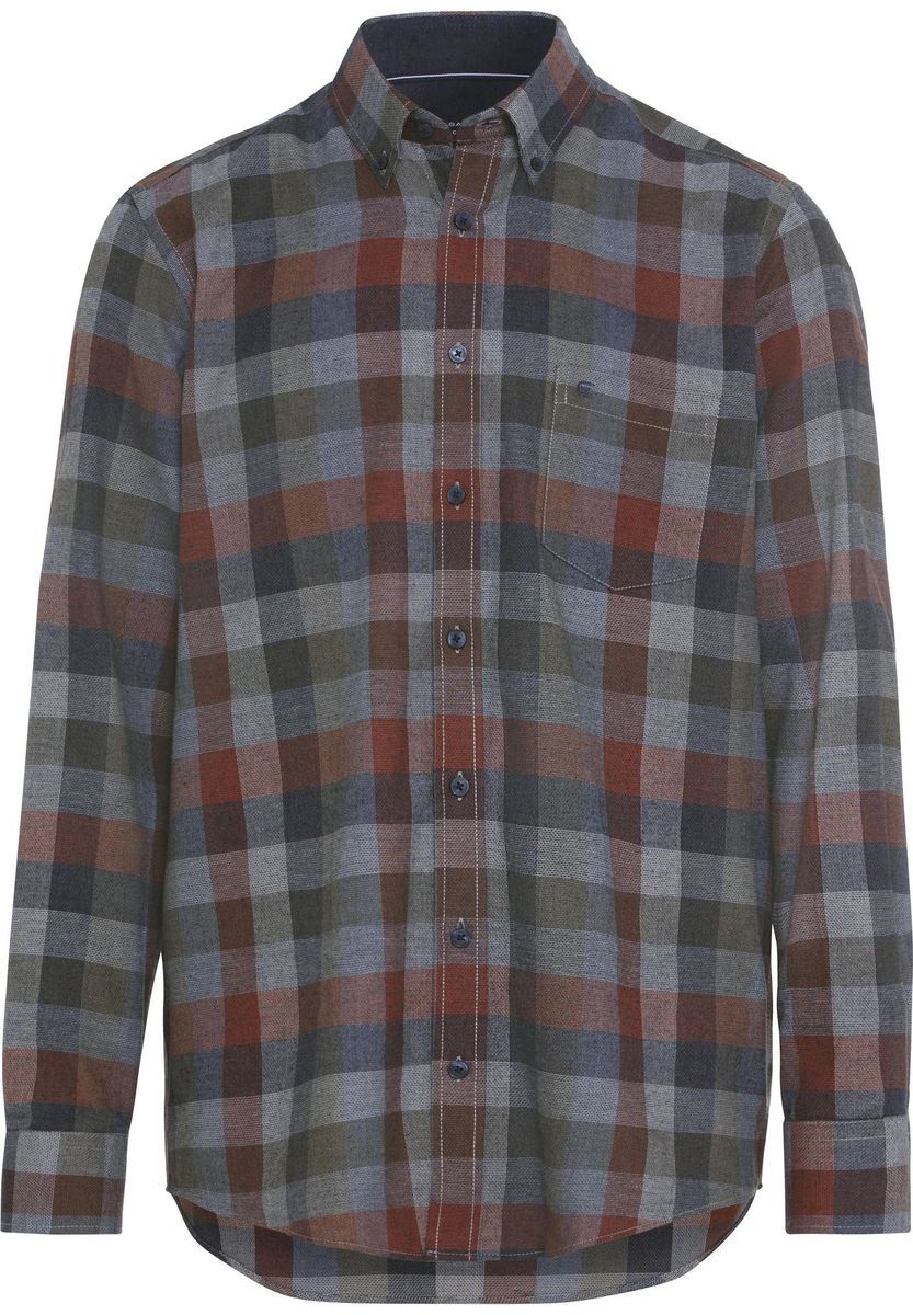 Comfort-Fit Hemd mit Karomuster und Knopfleiste