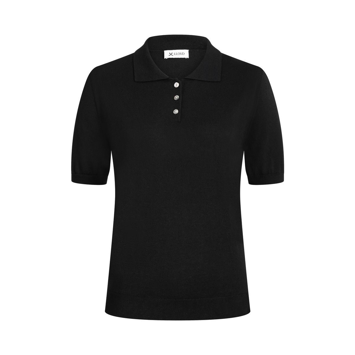 Kurzärmliges Feinstrick-Poloshirt