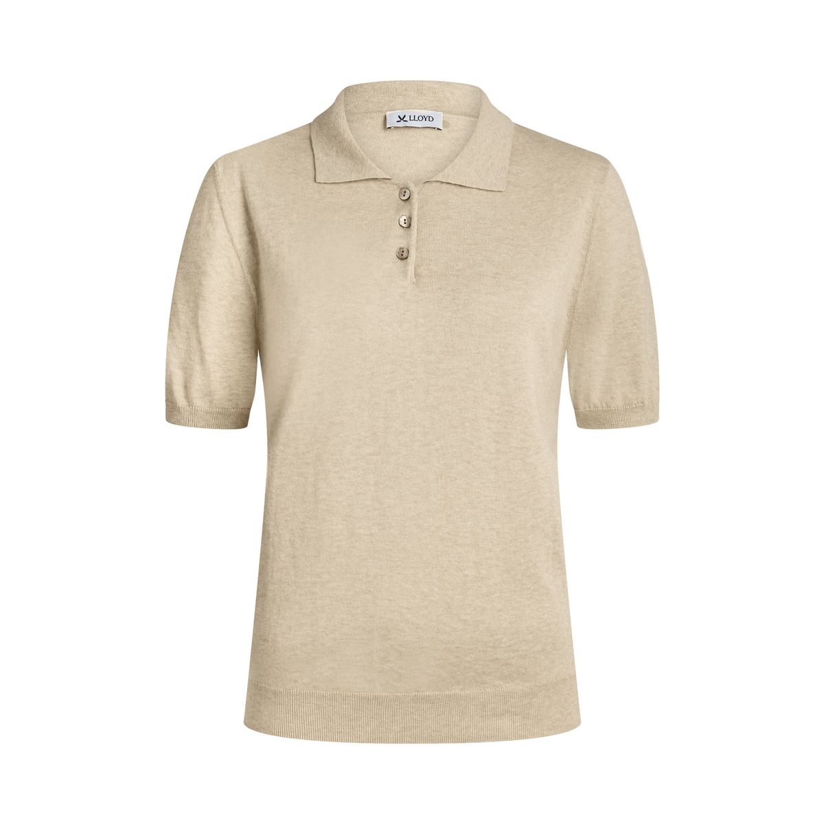 Weiches Strick-Poloshirt aus Baumwolle-Kaschmir