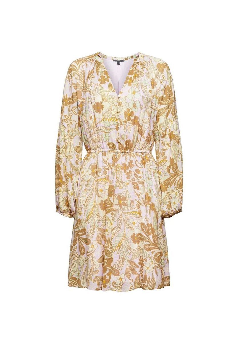 Minikleid mit Blumenmuster und langen Ärmeln