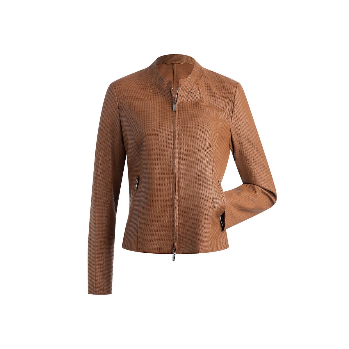 Klassische Lederjacke mit Stehkragen