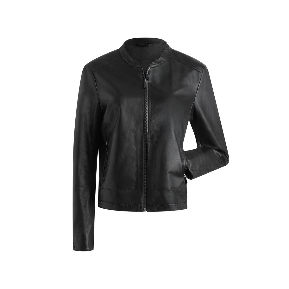 Minimalistische Lamm-Nappa-Lederjacke