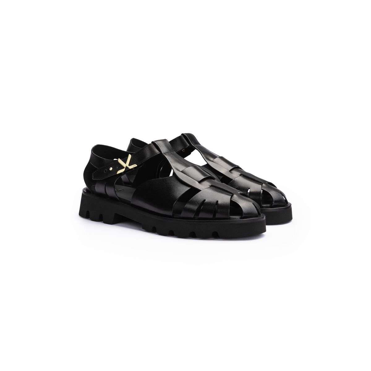 Robuste Fisherman-Sandalen aus Narbenleder
