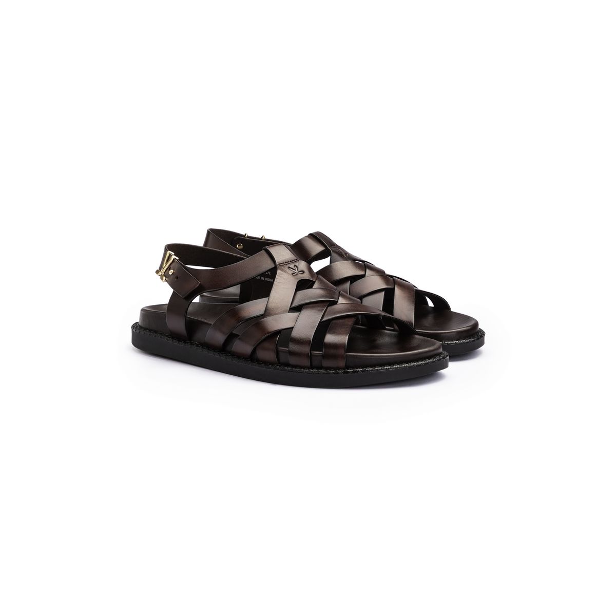 Geflochtene Fischer-Sandalen aus Leder