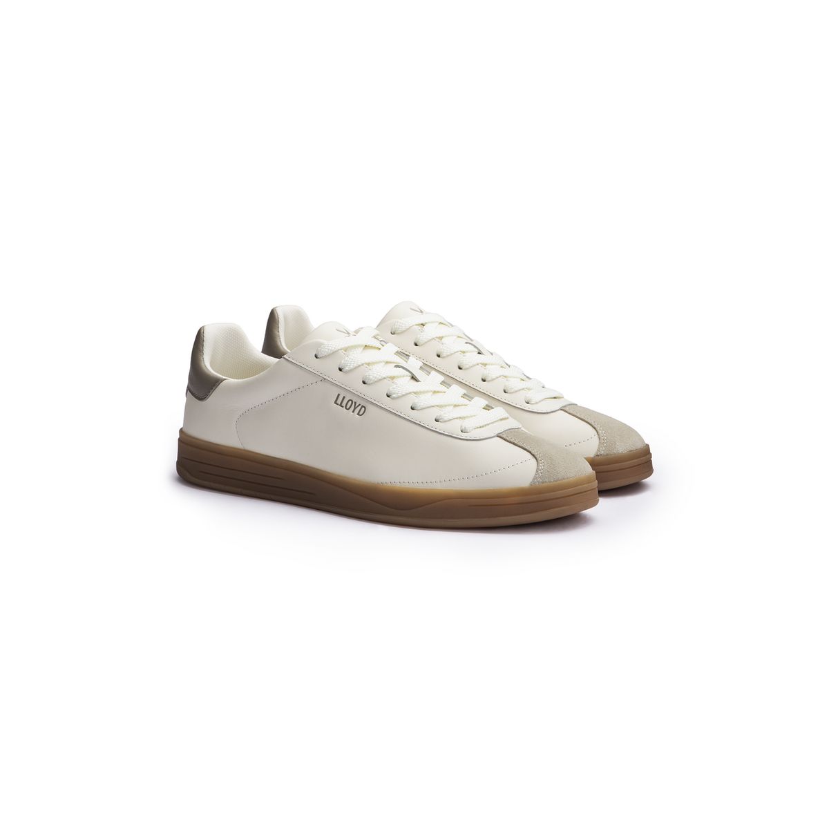 Minimalistische Leder-Sneaker mit Wildleder-Details