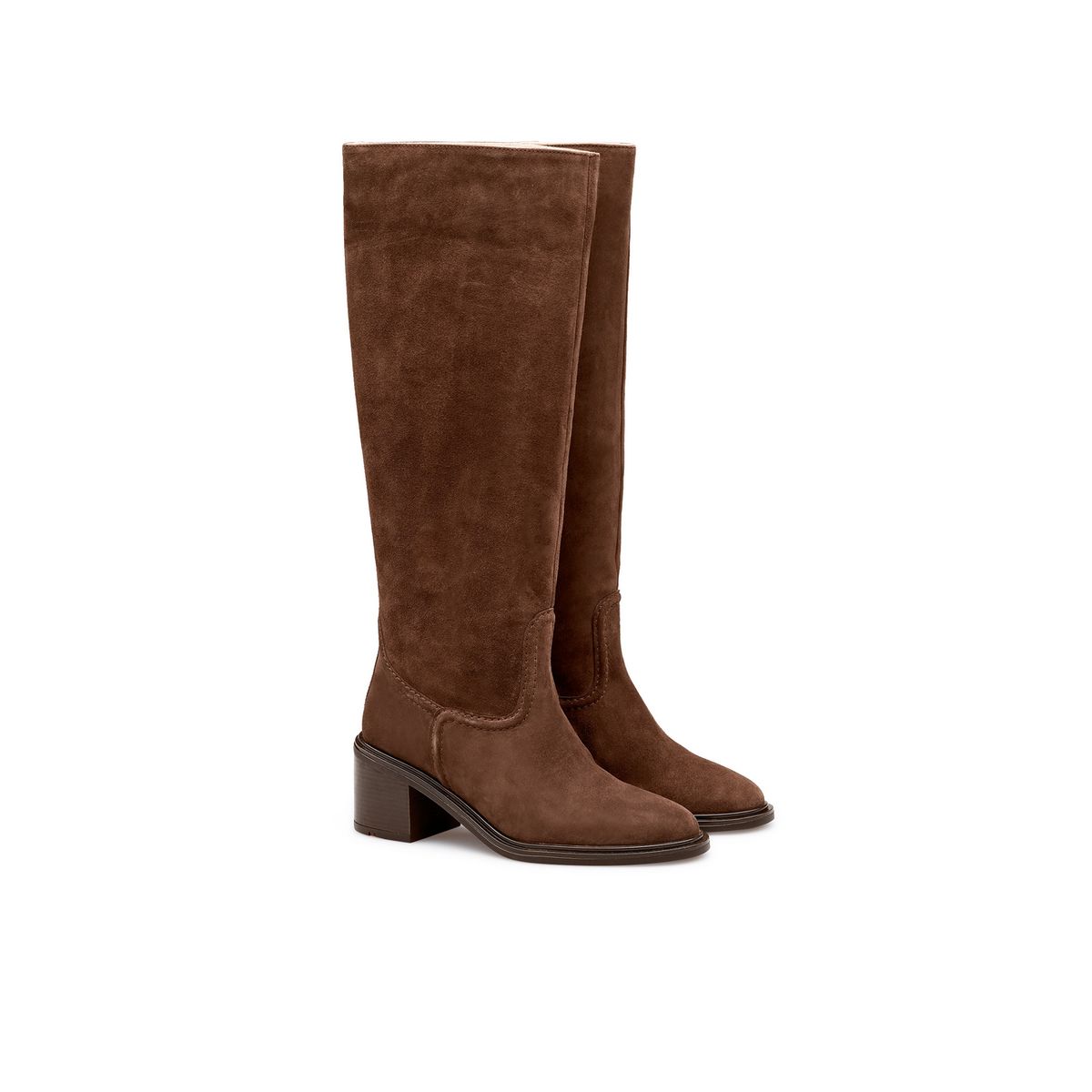 Elegante kniehohe Stiefel mit Blockabsatz