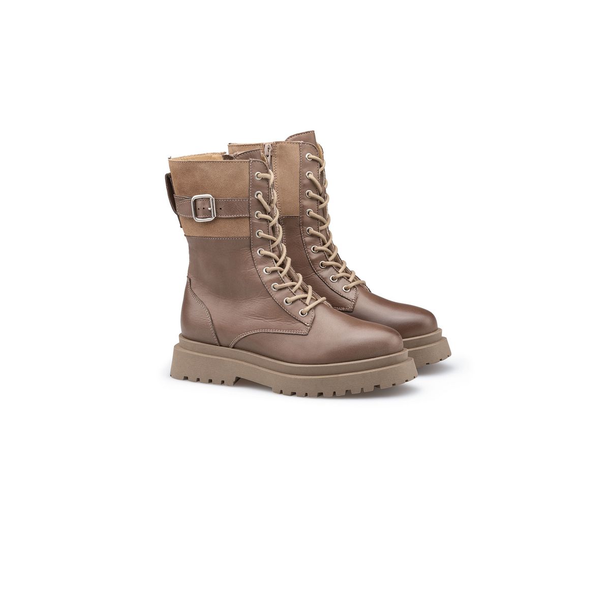 Robuste Schnürstiefeletten aus Leder