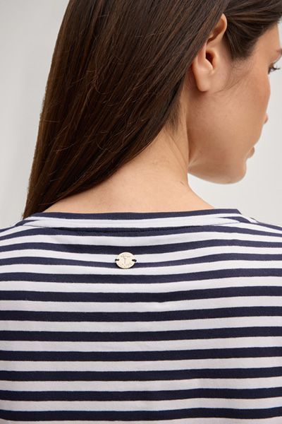 Gestreiftes T-Shirt Tulia in Marine/Weiß Baumwollmischung Relaxed Fit