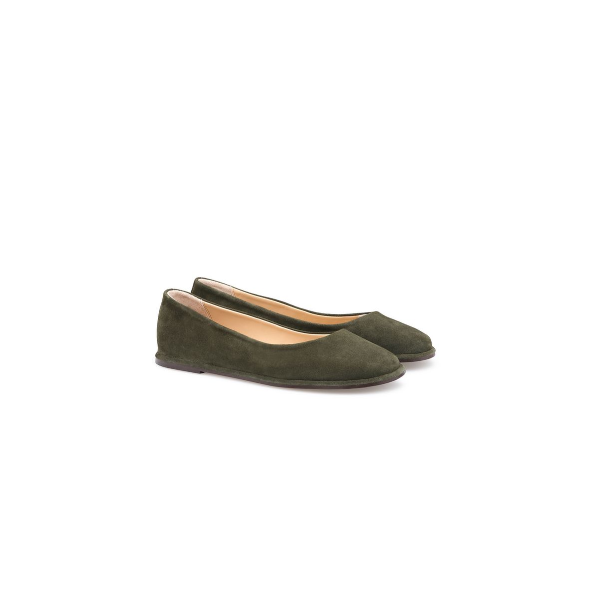 Minimalistische Ballerinas aus Rauleder